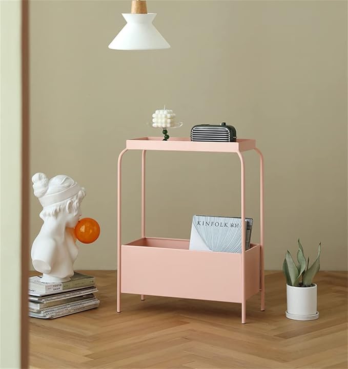 Wrought Iron Shelf Magazine Shelf Bathroom Accessories Bedside Table Bathroom Shelves Creative Shelf (Color : Gray, Size : 1pcs) (D 1pcs)