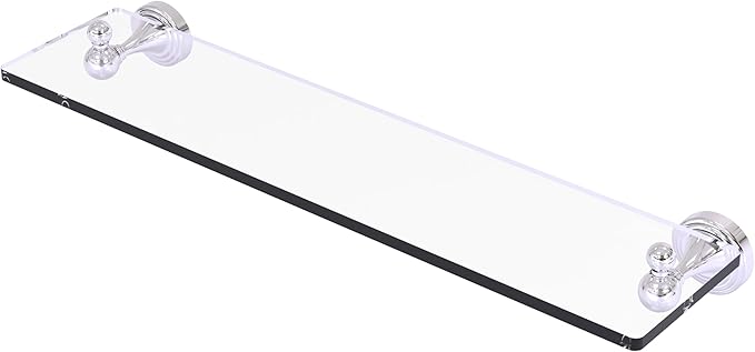 Allied Brass SG-1-22-PC Sag Harbor Collection 22 Inch Glass Vanity Shelf with Beveled Edges, Polished Chrome