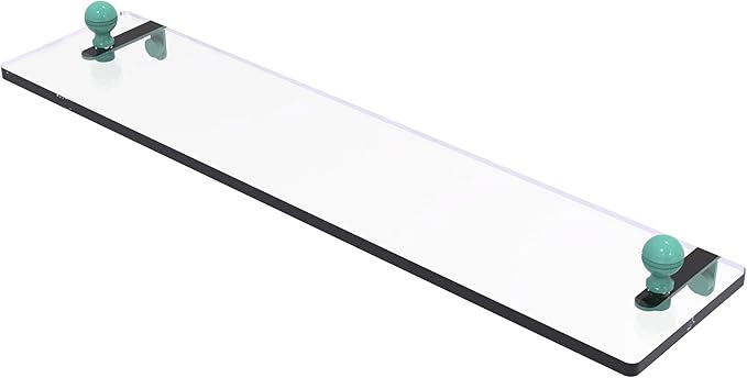 Allied Brass MA-1/22-SFG Mambo 22 Inch Glass Vanity Shelf with Beveled Edges, Sea Foam Green