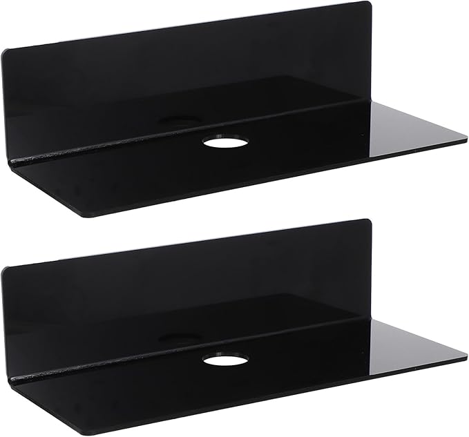 Zerodeko Wall-Mounted Storage Rack Punch-Free Acrylic Organizer for Clocks and Speakers Multi-Purpose Wall Shelf for Bathroom and Home