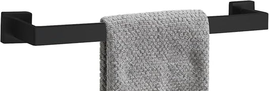20 Inch Bathroom Towel Bar SUS304 Stainless Steel Matte Black Towel Holder Wall Mounted Heavy Duty Towel Rack Bathroom Towel Rod Modern Square Base Design(1, Matte Black, 20 Inch)