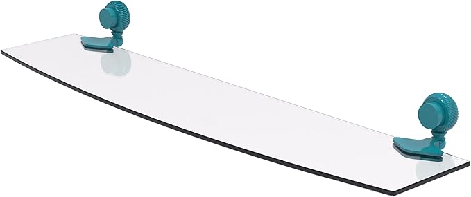 Allied Brass 433T/24-GLT Venus Collection 24 Inch Glass Shelf with Twist Accents, Glokzin Teal