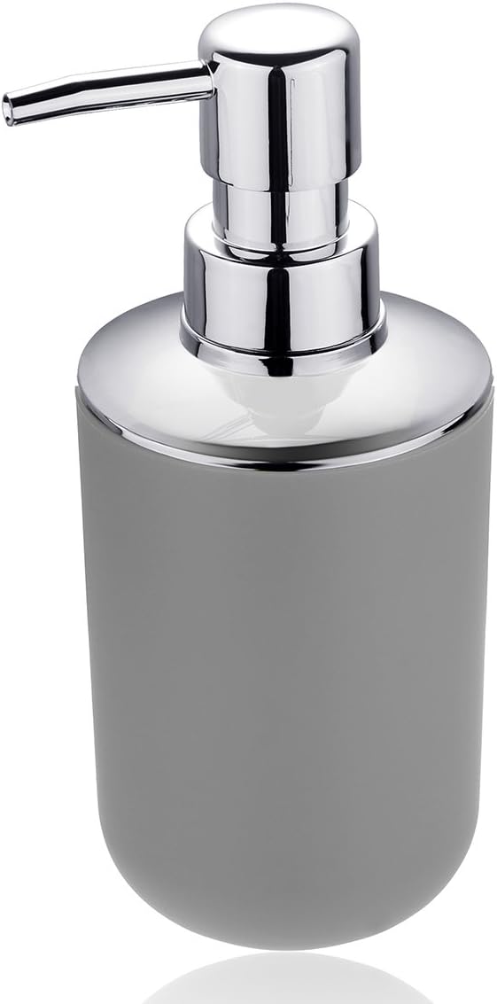 Bathroom Accessories Set 6 Piece - Trash Can, Toothbrush Holder, Toothbrush Cup, Soap Dispenser, Soap Dish, Toilet Brush Holder - Modern Bathroom Decor Set (Grey)