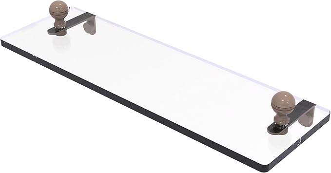 Allied Brass MA-1/16-SHB Mambo 16 Inch Glass Vanity Shelf with Beveled Edges, Shaded Beige