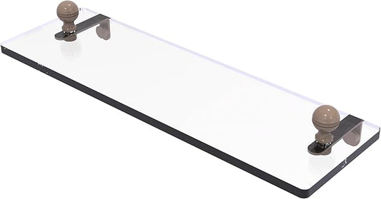 Allied Brass MA-1/16-SHB Mambo 16 Inch Glass Vanity Shelf with Beveled Edges, Shaded Beige