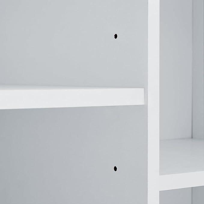 Virubi Tall Laundry Hamper Cabinet with 2 Tilt Out Hamper, Wood Tall Bathroom Laundry Room Storage Cabinet with Adjustable Shelves, Freestanding (White)