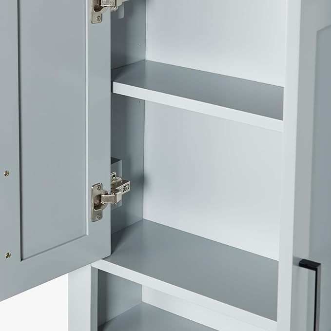 ARIEL Bathroom wall Cabinet 31" H x 23.1W x 8" D - Open Shelf - Grey