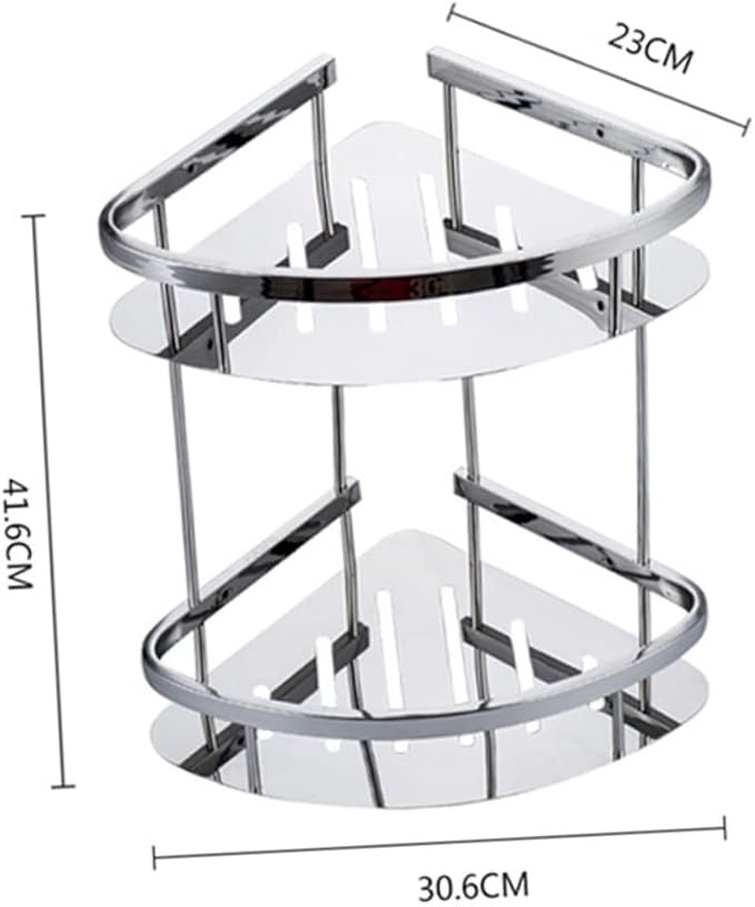 Ciieeo Bathroom Shelves Wall Mounted Storage Holder Stainless Steel Corner Shelf Triangle Storage Rack