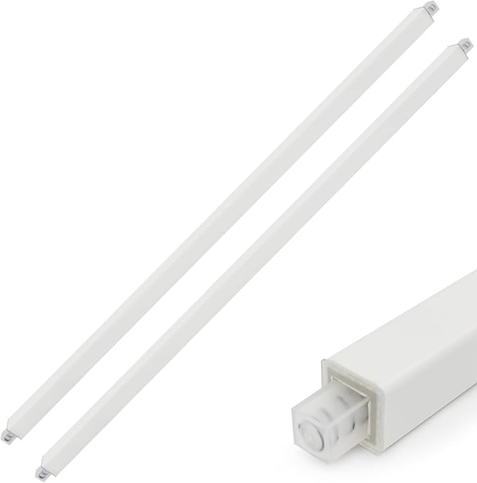 Showingo Towel Bar Replacement Rod 24 Inches Adjustable Spring End Wall Mount Replacement Towel Bar for Ceramic Holder Bathroom Kitchen Towels Bars Storage (White Towel Holder) (2PCS)