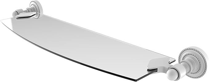 Allied Brass DT-33/18-WHM Dottingham Collection 18 Inch Glass Shelf, Matte White
