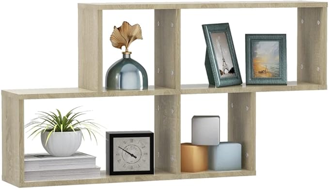 Sonoma Oak Wall Shelf 39.4 Inch, Floating for Living Room Bedroom, Modern Display Shelf for Books Decor, Sturdy Engineered Wood with Invisible Mount, 88.2 lb Load Capacity