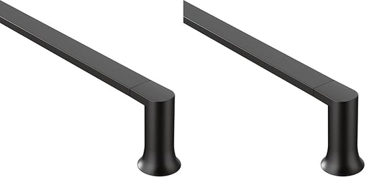 Moen Genta LX Modern Single Kitchen or Bathroom Towel Bar, 24-Inch, Matte Black, BH3824BL (Pack of 2)