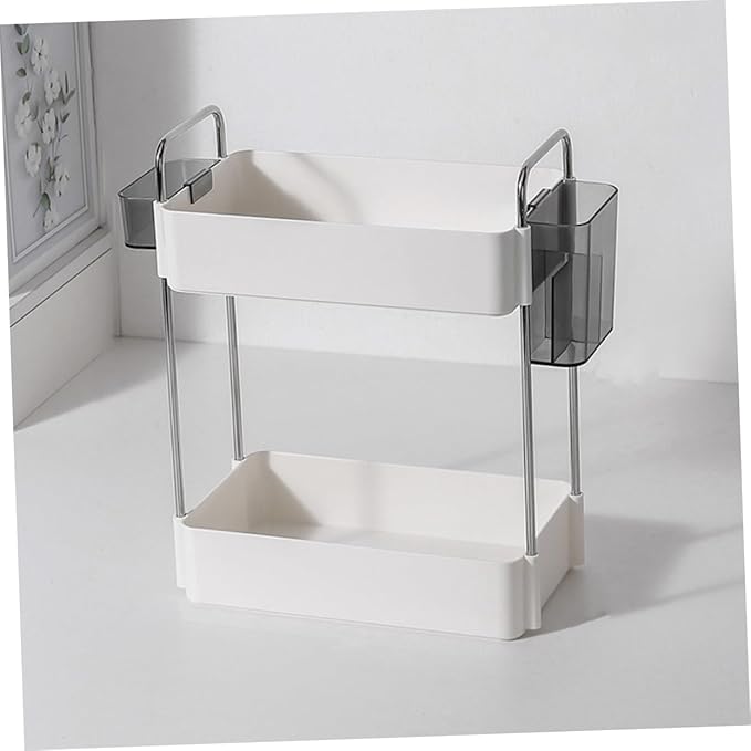 ABOOFAN 2 Double Shelf Bathroom Sink Organizer Countertop Bedroom Storage Shelf Bathroom Toiletry Organizers Bathroom Storage Rack Bathroom Organizer Skincare Organizer Counter Organizer