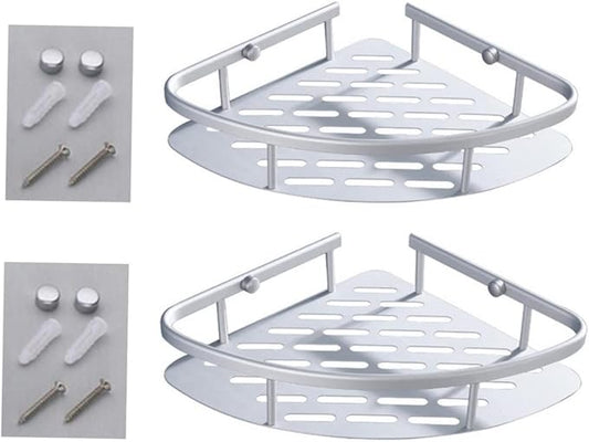 MAGICLULU Aluminum Triangle Single Layer Shelf Bathroom Hanging Corner Accessory Space Saving Organizer for Toiletries and Items Easy to Clean and