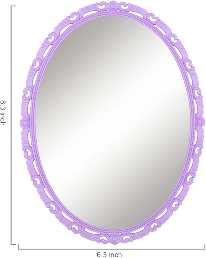 ARTLYMERS Magnetic Locker Mirror, Real Glass Small Mirrors for Lockers with Magnetic Backing, School Locker, Bathroom, Household Refrigerator, Locker Accessory or Office Cabinet (Purple)