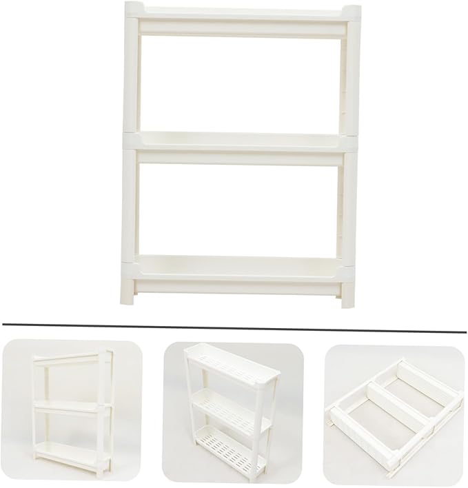 Garneck 1pc Multi-Layer Plastic Storage Shelf for Bathroom Kitchen and Living Compact Corner Organizer for Shampoo Conditioner and Items Material