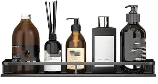 Aluminum Shelf Bathroom Storage Rack Wall Mounted Cosmetic Suitable for Item(40cm Black)