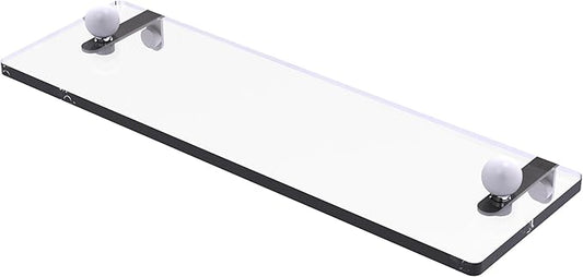 Allied Brass PR-1/16-WHM 16 Inch Glass Vanity Beveled Edges Shelf, Matte White
