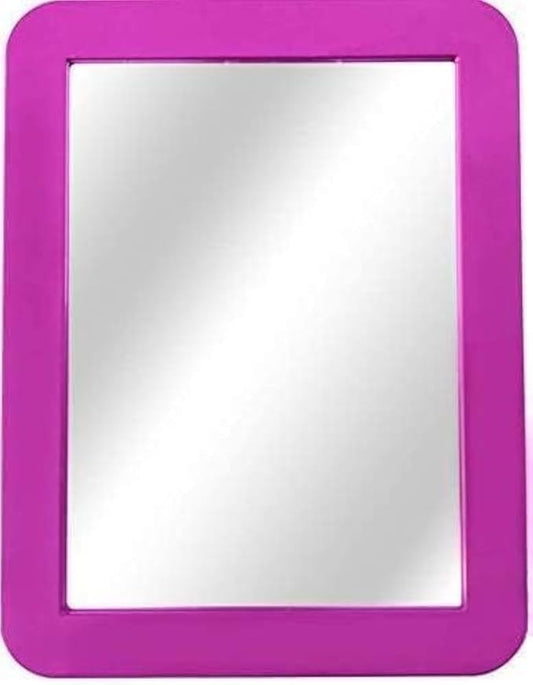 MIHAGUTY Magnetic Locker Mirror,5" x 7" Small Mirrors for Locker with Magnetic Backing,Real Glass Mirrors for School Locker, Bathroom,Workshop Toolbox,Locker Accessory, Office, Home (Hot Pink)