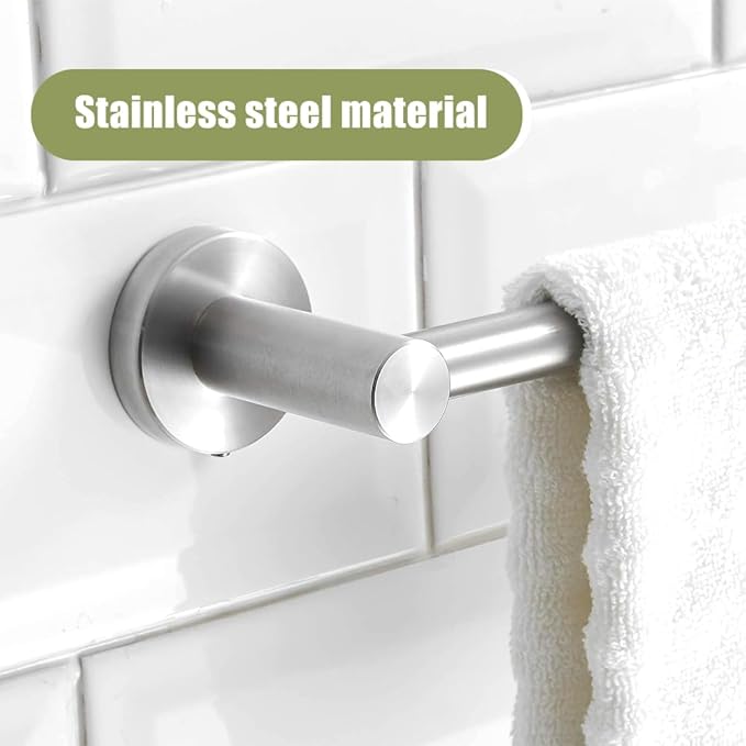 Retractable #304 Stainless Steel Towel Bar, Single bar or Double bar Optional,Adjustable Length from 16 inches to 28.9 Inches (Brushed Nickel, Single Towel Bar)