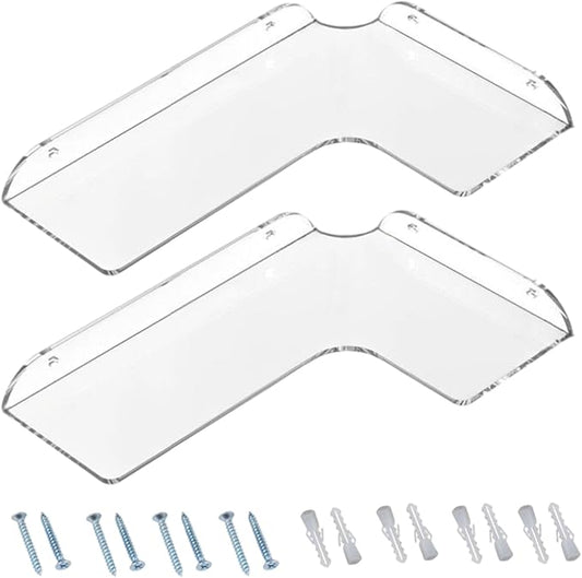 Genérico Angled Shelf,2 Pieces Heavy Duty Acrylic,Wall Mounted Bathroom Shelves | Kitchen Bedroom Office Apartment Residence Home Decoration