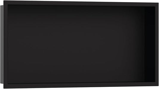 hansgrohe XtraStoris Original Recessed Wall Niche with Integrated Frame 12"x 24"x 4" in Matte Black, 56064670
