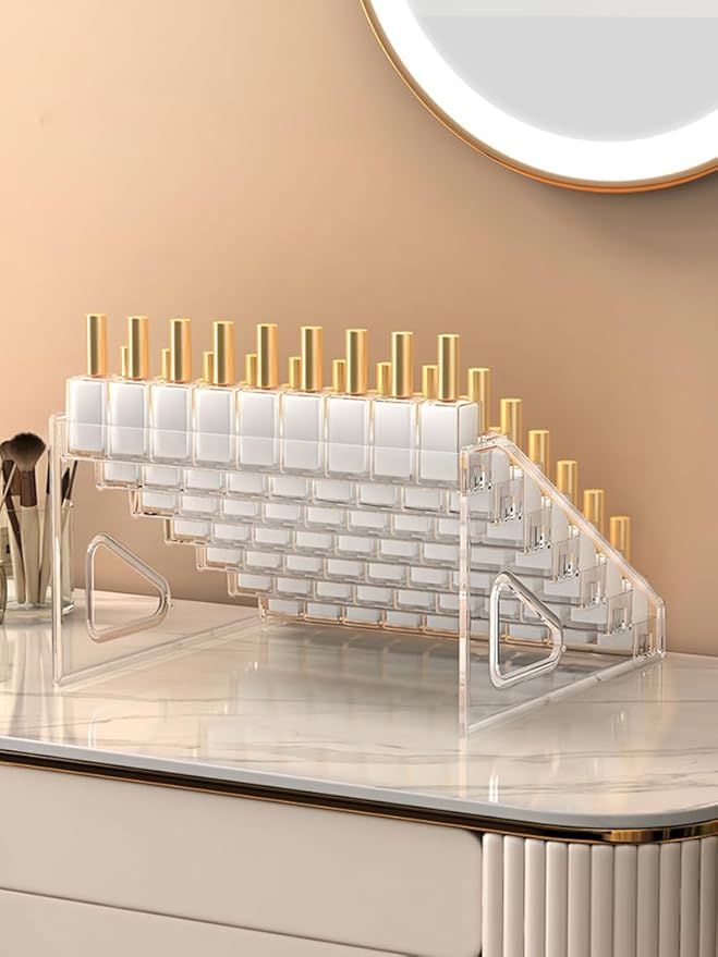 Nail Polish Organizer 7 Layers Acrylic Display Rack Storage Rack, Clear Essential Oil Stand Holder,Makeup Organizer No Tool Needed Assembly (7-layer)