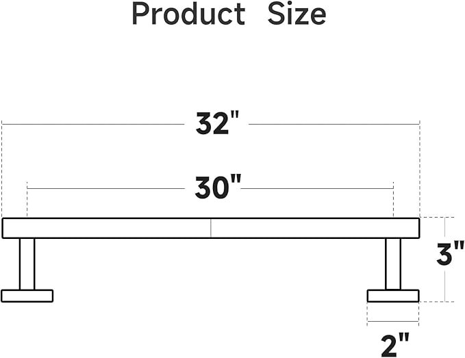 USHOWER Brushed Gold Bath Towel Bar, 30-Inch Towel Racks for Bathroom Wall-Mounted, SUS304 Stainless Steel Towel Rod (Total Length 32-Inch)