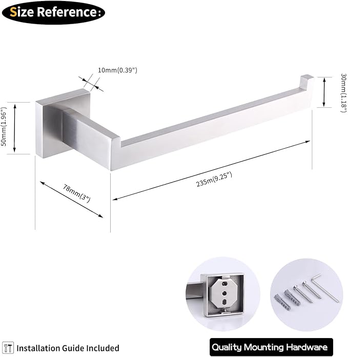 GERZWY Brushed Stainless Steel Towel Ring Bathroom Hardware Hand Towel Holder for Bath Kitchen Garage Heavy Duty Wall Mounted FG1606-LS