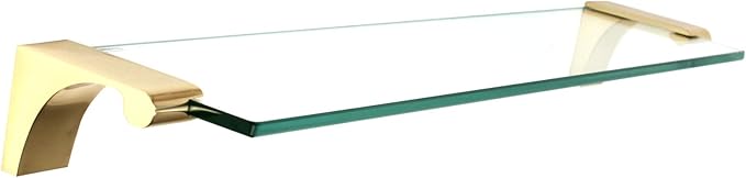 Luna Glass Shelf Size: 18", Finish: Polished Brass