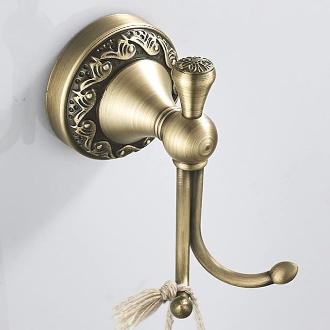 WINCASE Antique Brass Bathroom Accessories, Retro Adjustable Bathroom Hardware, Brass Bath Towel Bar Set 24 Inch 4 Piece Tolilet Paper Holder Towel Ring Robe Hook Wall Mounted Vintage