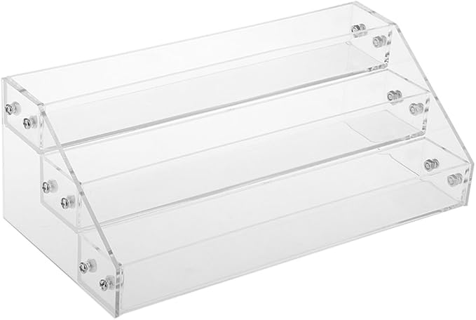 Acrylic Clear Nail Polish Display Rack Cosmetic Varnish Essential Oils Holder Makeup Organizer Sticker Display Tray Manicure Display Stand (3 layers)