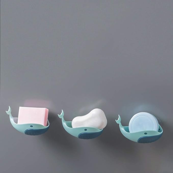 WFF Cartoon-Style Small Fish Soap, Removable, Easy to Clean, Keep Dry, Strong Suction Cup,for Bathroom, Kitchen and Travel (Color : B)