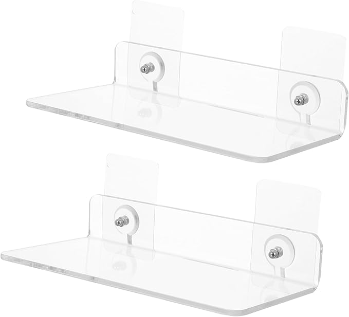 Hanging Holder Wall Storage Holder Wall-Mounted Rack Minimalist Modern Style 2 Pcs Bathroom Shelf