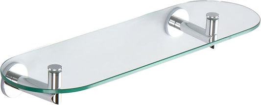 Ginger 0234T-18/PC Sine 18" Tempered Glass Toiletry Shelf Rack, Polished Chrome