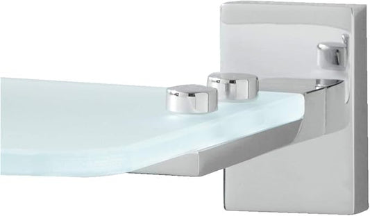 Naiture Tempered Glass Shelf in Chrome Finish