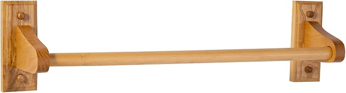 Design House Dalton Towel Bar, 18 in, Wall Mount, Easy Installation, Wood, Honey Oak, 18 in L x 5 in W x 3.62 in H, 561183