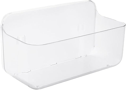 Large Acrylic Wall Mounted Storage Shelf for Bathroom and Kitchen Transparent No-Drill Organizer Rack with Built-in Drainage Space-Saving Sundries Holder for Towels and Toiletries