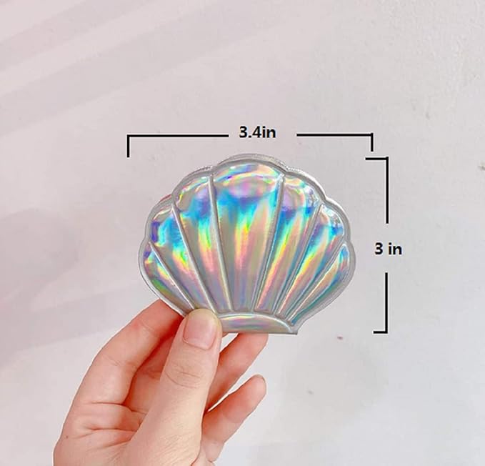 4 Color Shell Mirror Makeup Mirror Girls Seashell mirrrors as Props Compact Mirror.