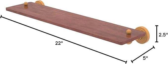 Allied Brass WP-1-22-IRW-GLY Waverly Place Collection 22 Inch Solid IPE Ironwood Shelf, Golden Yellow