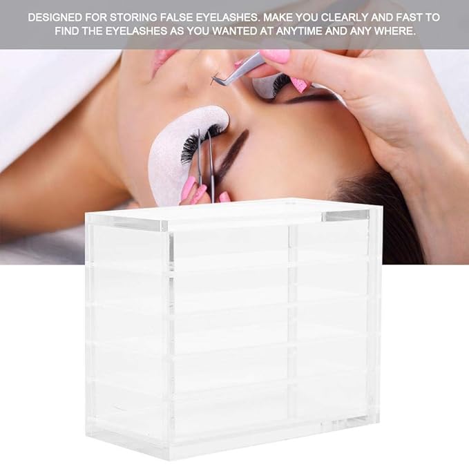 Plastic Eyelash Storage Box, 5 Layers Makeup Organizer Grafting Eyelashes Glue Pallet Holder