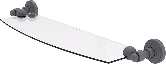 Allied Brass WP-33/18-GYM Waverly Place 18 Inch Glass Shelf, Matte Gray