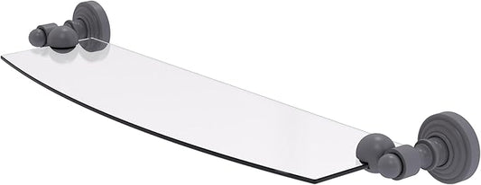 Allied Brass WP-33/18-GYM Waverly Place 18 Inch Glass Shelf, Matte Gray