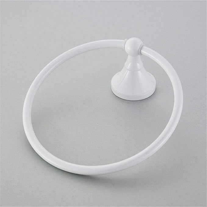 Flybath Towel Ring Brass White Finish Hanger Holder for Bathroom Accessories Wall Mounted