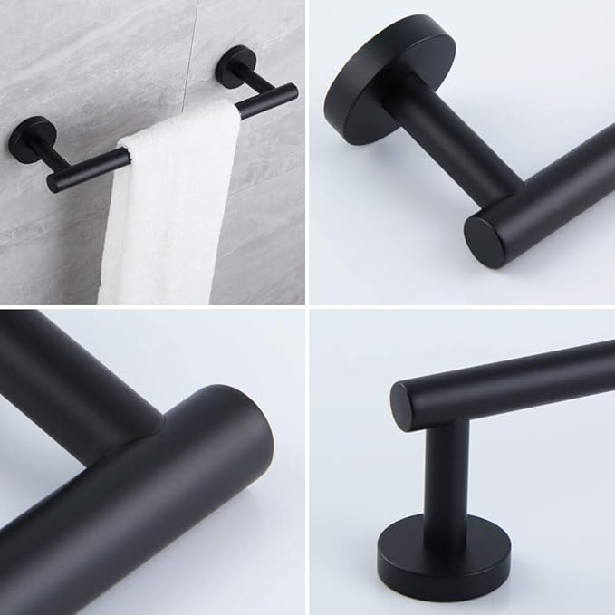 Matte Black Hand Towel Bar SUS 304 Stainless Steel 12-Inch Towel Rack Holder for Bathroom Wall Mount
