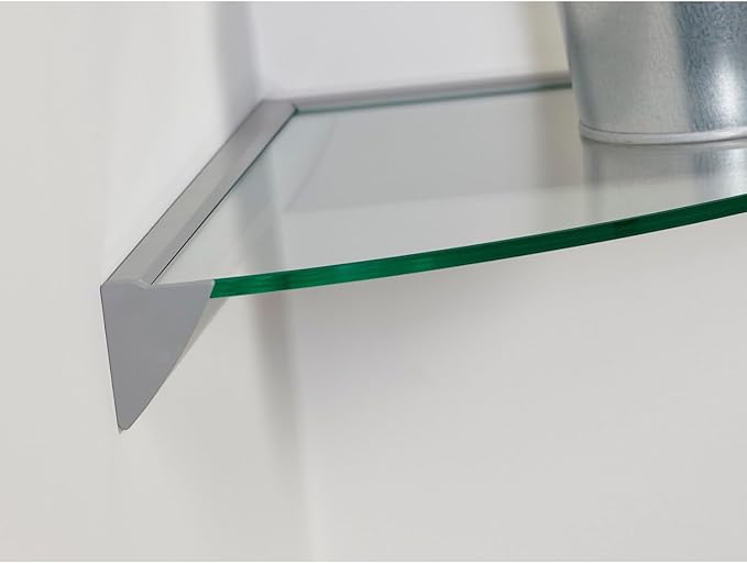 Essentials 12-inch Corner Clear Glass Shelf Kit