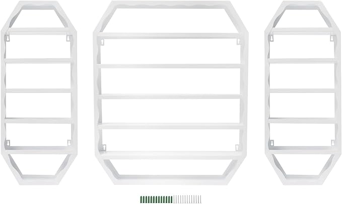 Nail Polish Organizer Wall Mounted, 3Pcs 6-Tier Nail Polish Storage Rack, Metal Nail Polish Storage Holder, Multifunctional Organizer for Essential Oil Perfume at Home Salon Spa(White)