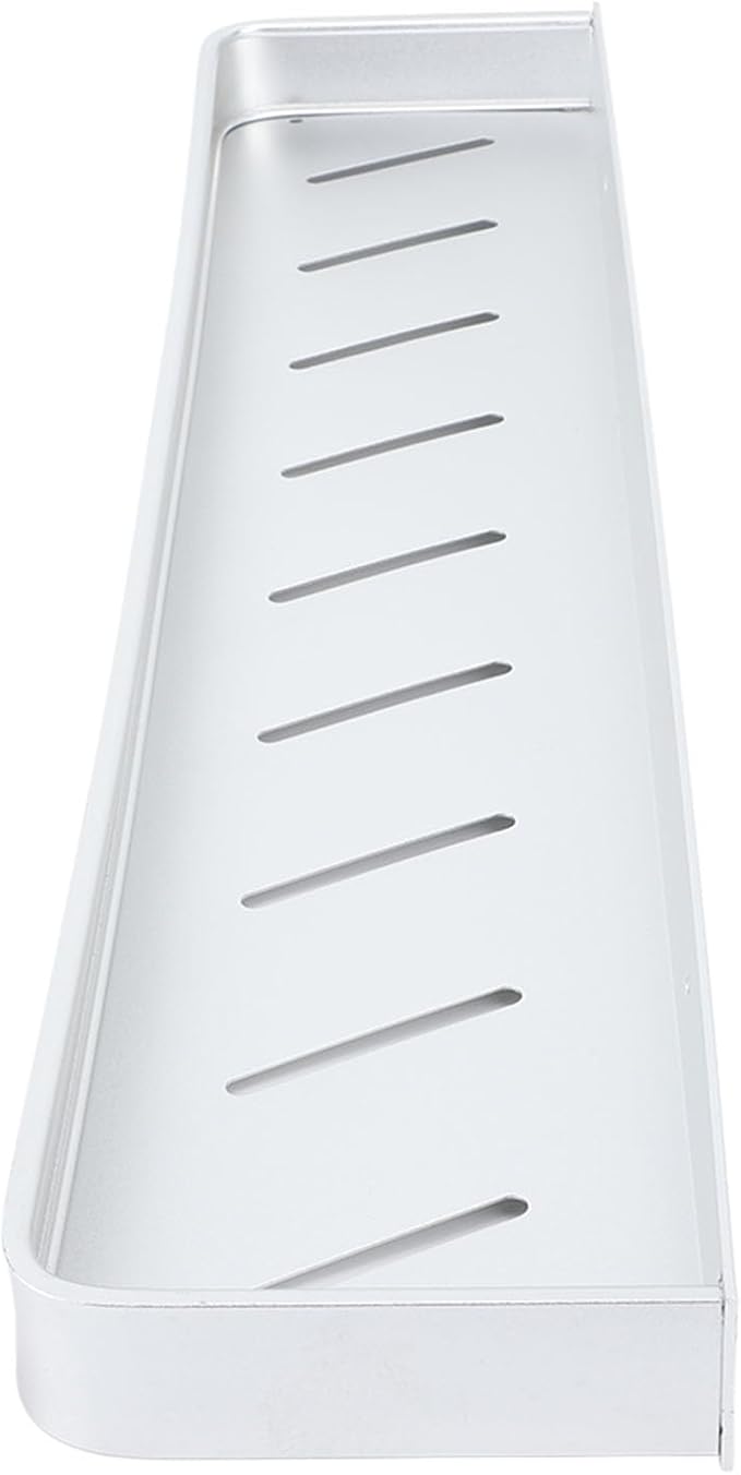 Tbest Wall Mounted Bathroom Storage Rack, Space Aluminum Shelf for Bathroom with Hooks, Drill Mounted Toilet Storage Shelf (60cm)