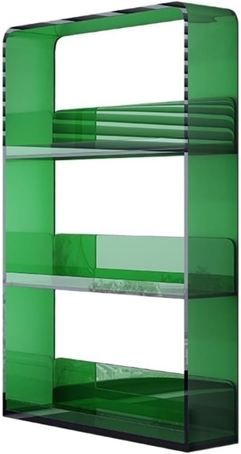3-Tier Acrylic Bathroom Wall Shelf, Simple Wall Shelves for Toiletries, Perfume and Cosmetics, Clear Bathroom Organizer for Home, Toilet and Vanity(Green)