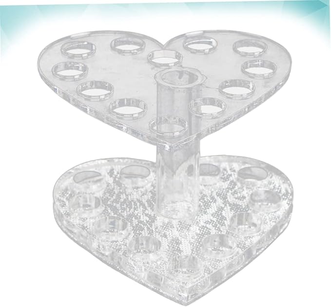 1pc Cosmetic Brush Holder Manicure Pen Holder Paint Brush Display Stand Makeup Pen Stand Makeup Brush Rack Nail Pen Stand Gold Pen Holder Stand for Nail Pen Nail Brush Heart-shaped
